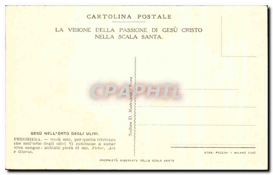 CPA Italie Preghiera Gesu mio — Rückseite