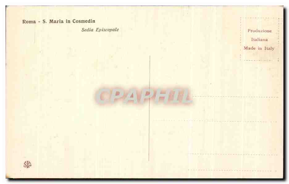 CPA Italie Roma S Maria in Cosmedin — Rückseite