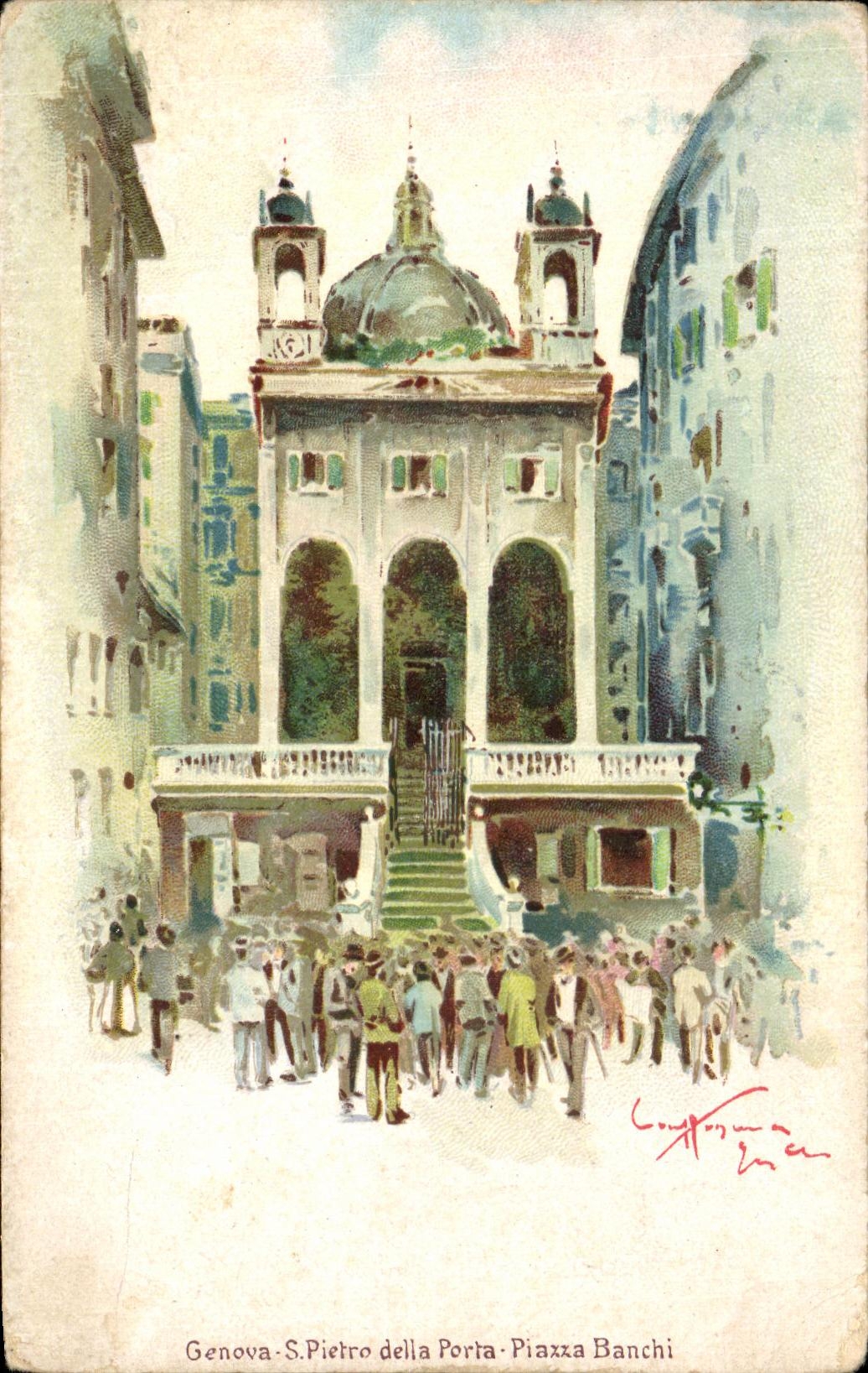 CPA Italie Genova s pietro della porta Piazza Blanchi 