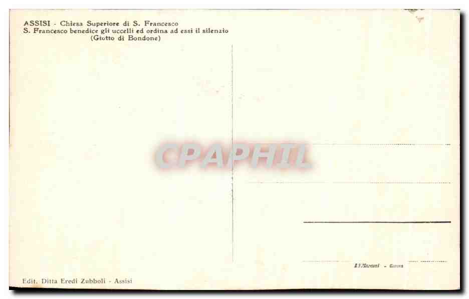 CPA Italie Assisi Chiesa superiore di s Francesco — Rückseite