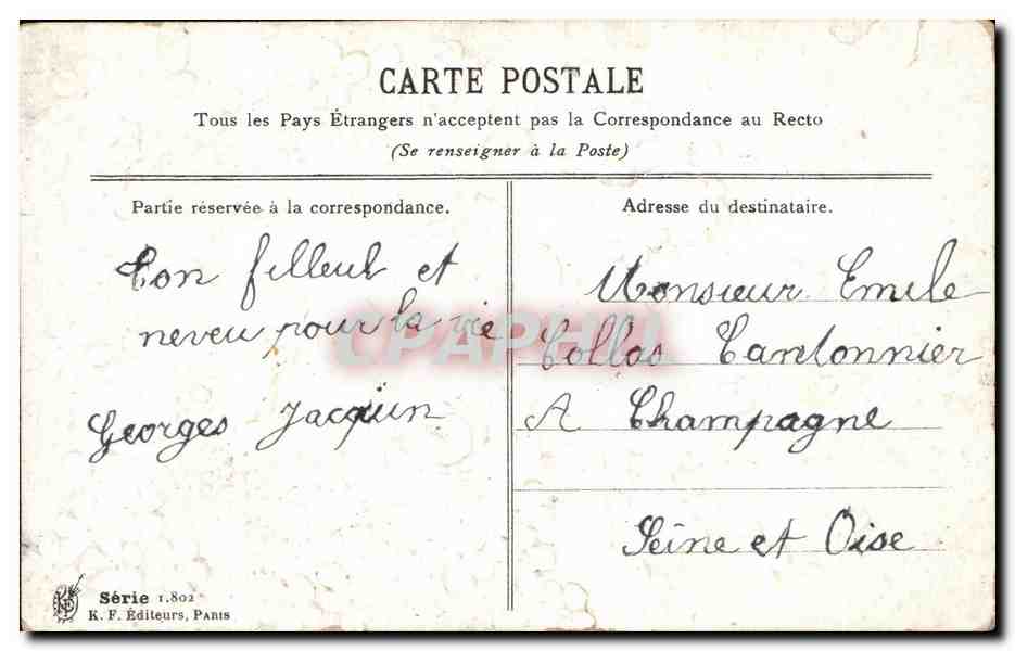 CPA Fantaisie Fleurs coeur  — Verso