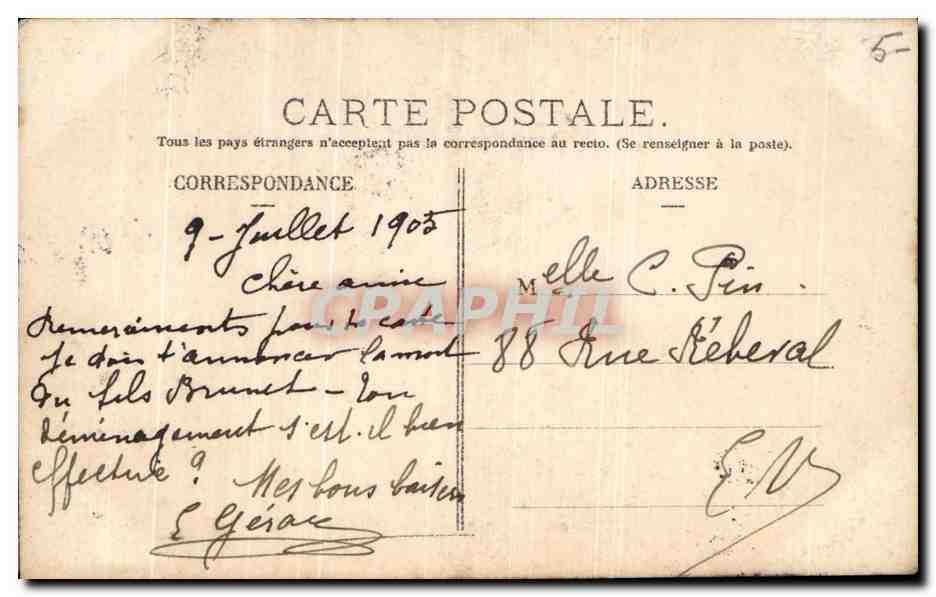 CPA Fantaisie Femme au bal Eventail — Rückseite