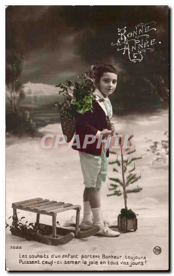 CPA Fantaisie Enfant Luge