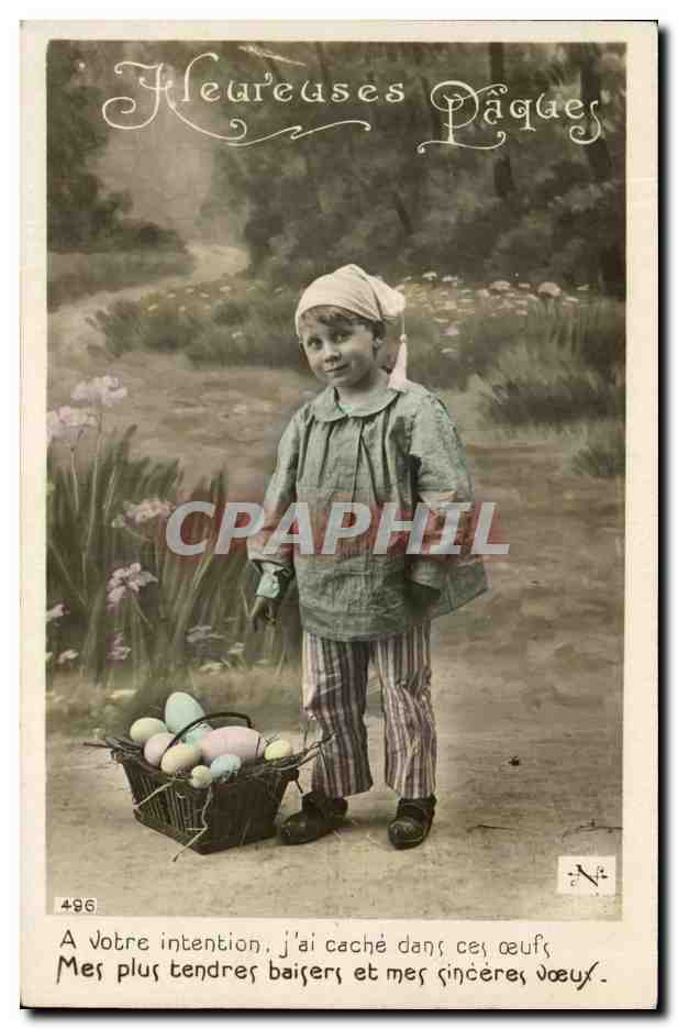 CPA Fantaisie Enfant Paques 