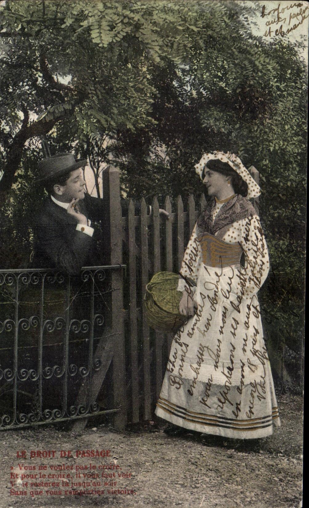 CPA Fantaisie Femme Le droit de passage 