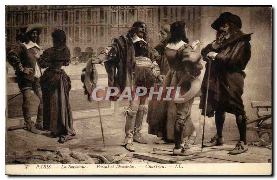 PARIS — La Sorbonne — Pascal et Descartes — Chartran — LL.