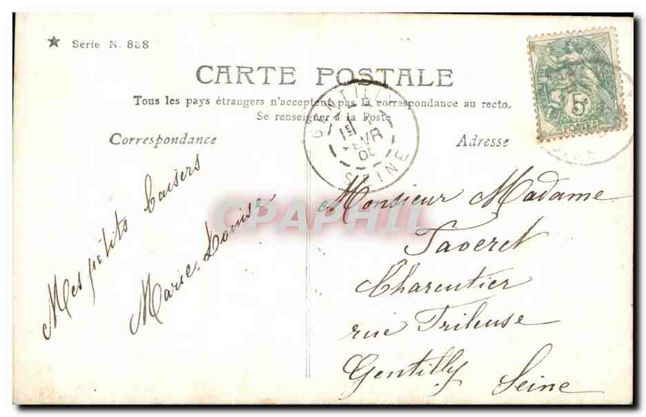 Bonheur Conjugal — Stebbing Paris — Série N. 828 — Verso