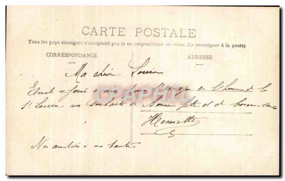 CPA Fantaisie Femme  — Rückseite
