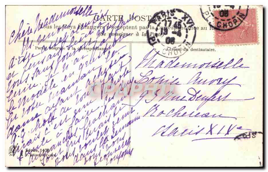 CPA Fantaisie Oeufs Paques  — Rückseite