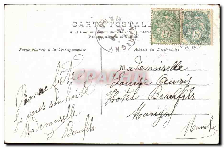 CPA Fantaisie Fleurs  — Verso