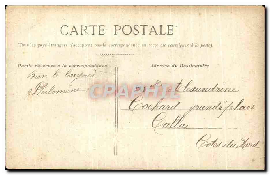Pêche réservée — scène de pêche en barque — C.F.-V. n°104-3 — Verso