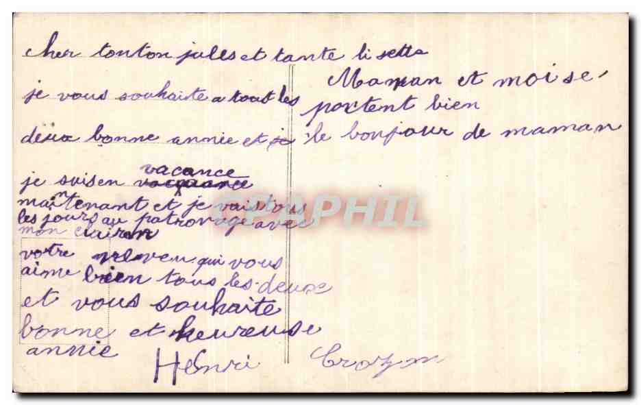 CPA Fantaisie Enfant — Rückseite