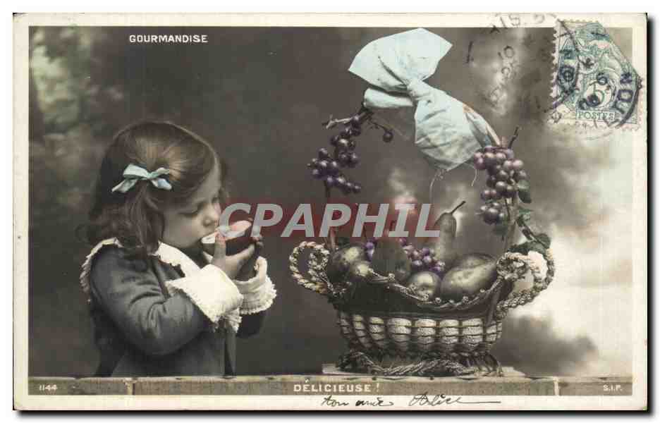 CPA Fantaisie Enfant Gourmandise