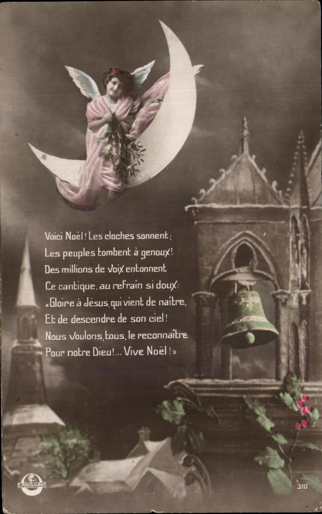 CPA Fantaisie Enfant Ange Lune 