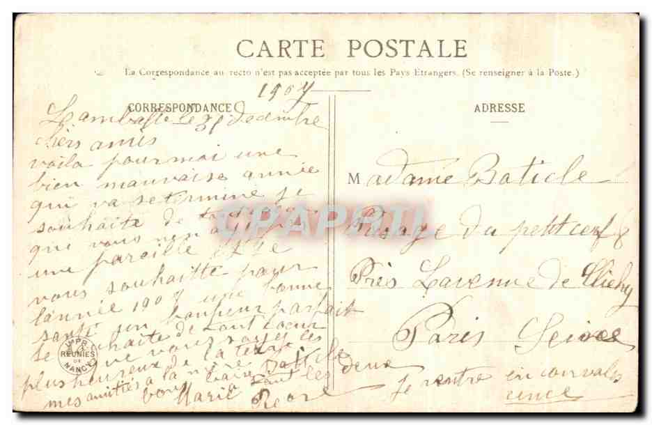 CPA Fantaisie Femme  — Rückseite
