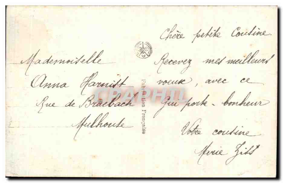 CPA Fantaisie Fleurs Fer a cheval — Rückseite