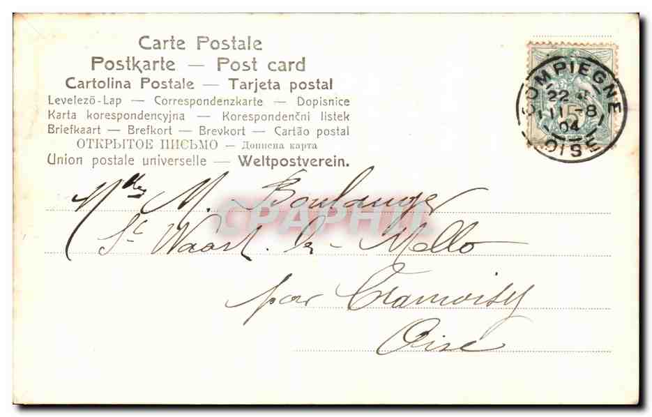 CPA Fantaisie Fleurs Trefle — Verso