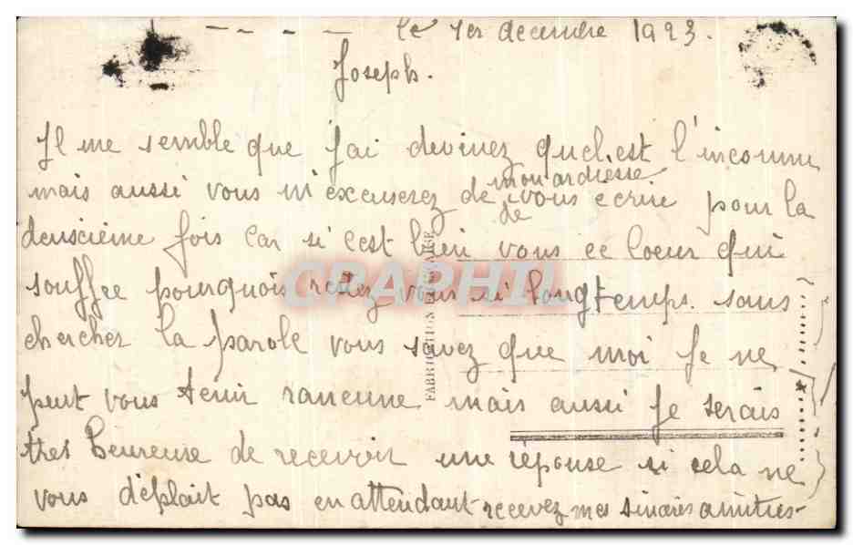 CPA Fantaisie Femme  — Verso