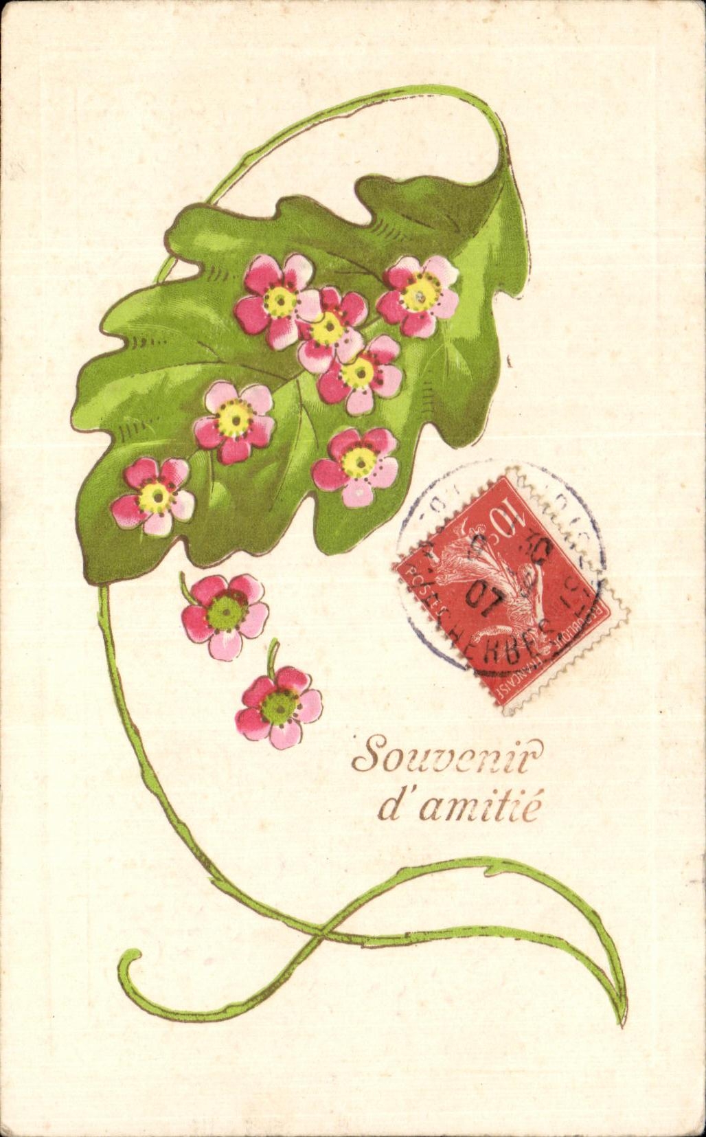 CPA Fantaisie Feuille de chene 