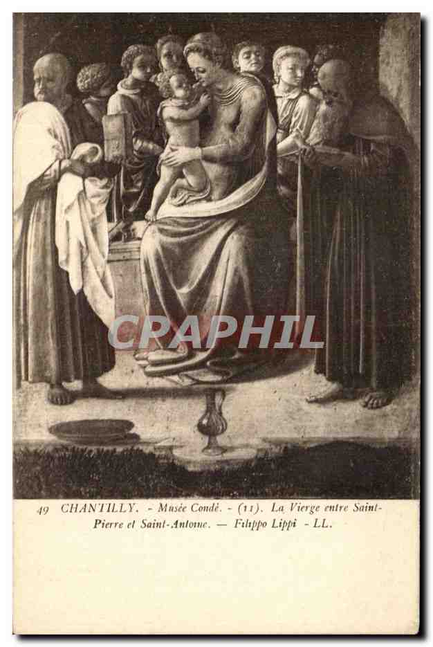 CPA Chantilly Musee Conde La vierge entre Saint Pierre et Saint Antoine 