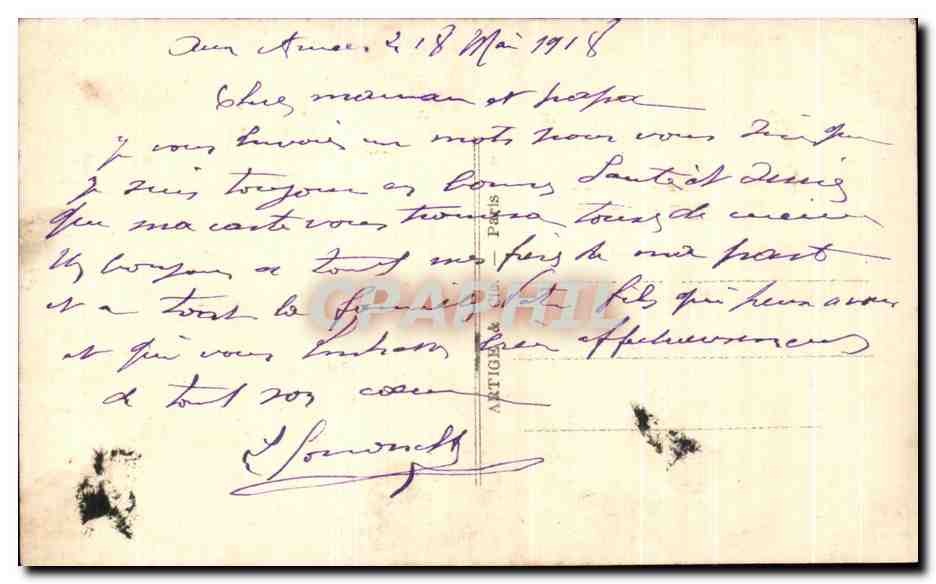 CPA Fantaisie Femme Militaria  — Verso