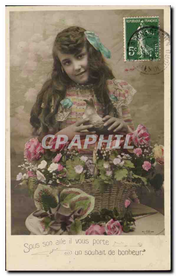 CPA Fantaisie Enfant Colombe Tourterelle 