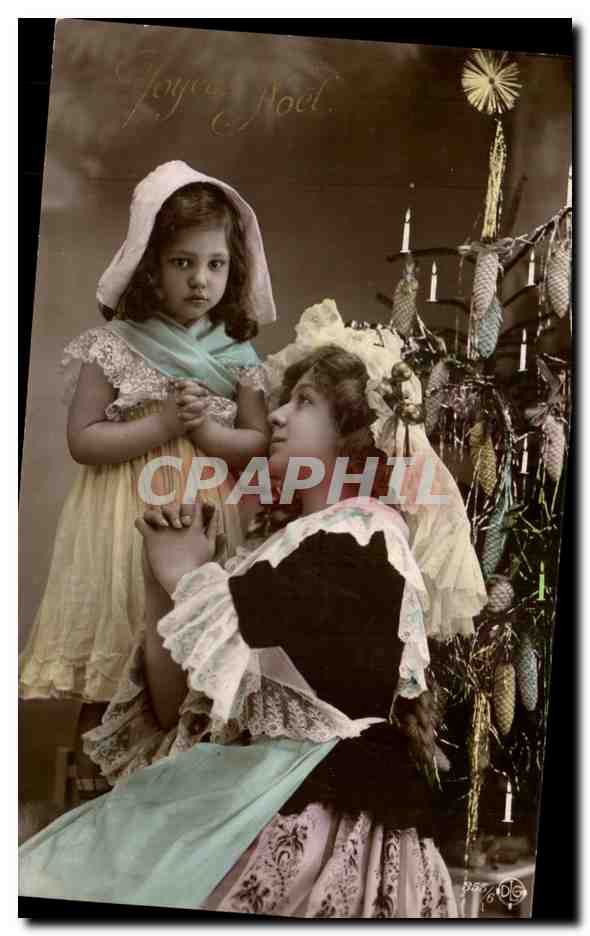 CPA Fantaisie Femme et enfant Noel