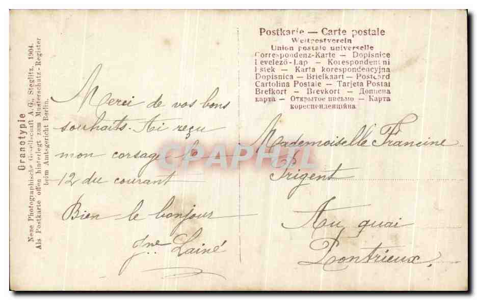 CPA Fantaisie Enfant — Verso