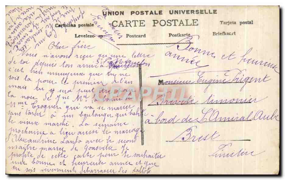 Jeune femme en voile — Bonne Année — E.N. n°235 — Reverso