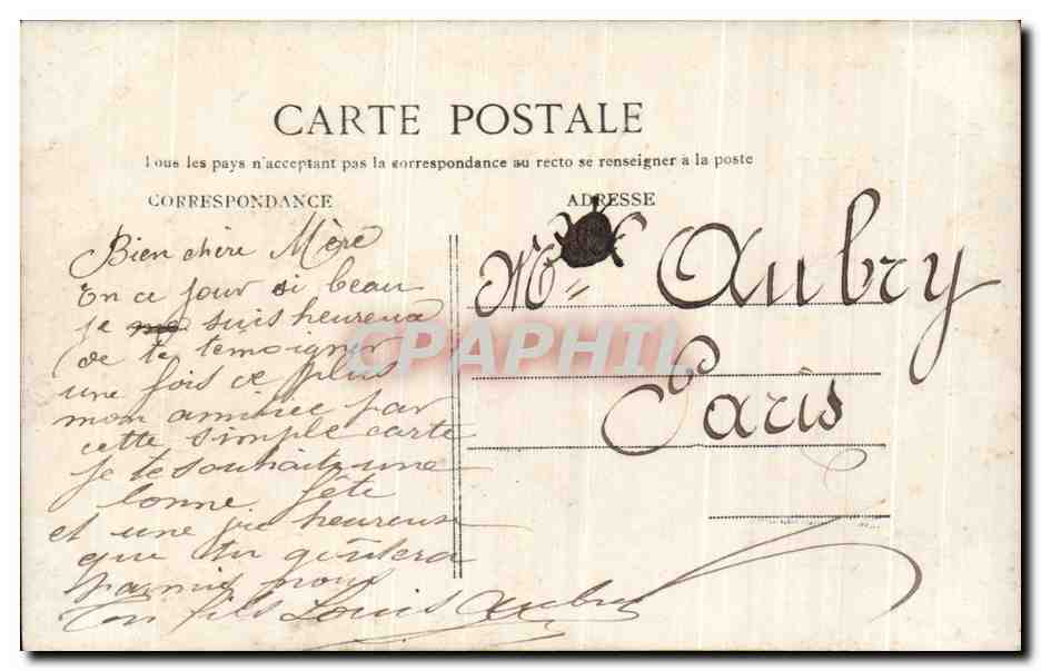 CPA Fantaisie Homme Saint Louise — Rückseite