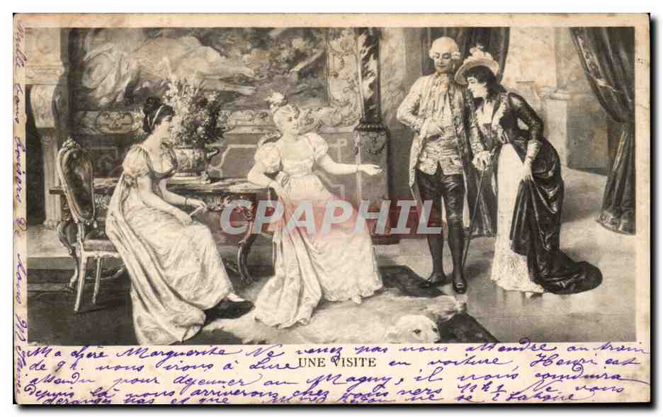 CPA Fantaisie Femme Une visite Folklore 
