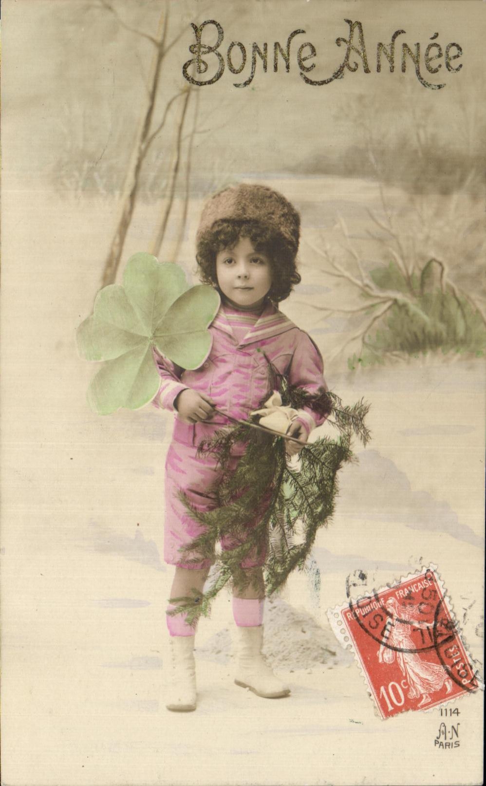 CPA Fantaisie Enfant Trefle 