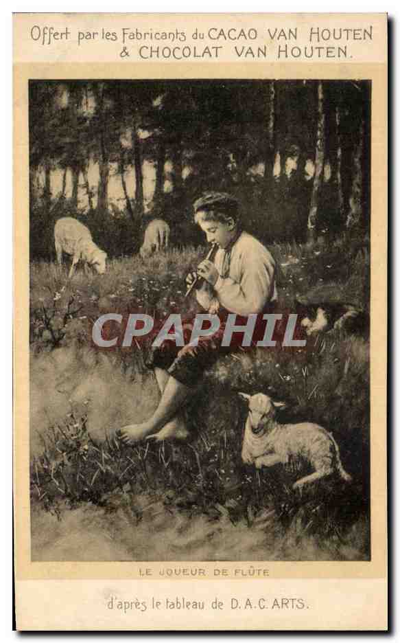 CPA Fantaisie Le joueur de flute D A C Arts Mouton Enfant
