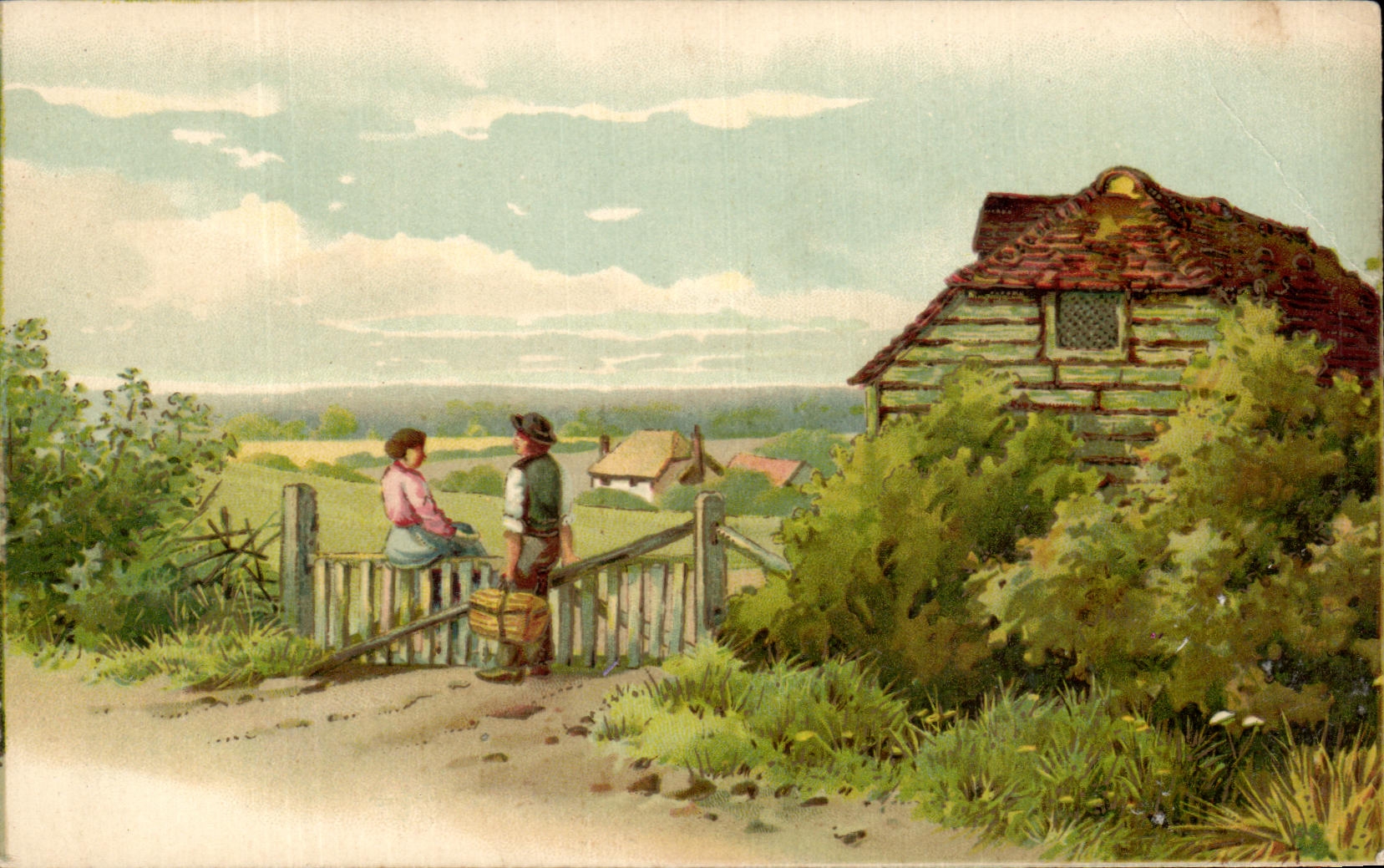 CPA Fantaisie Paysage 