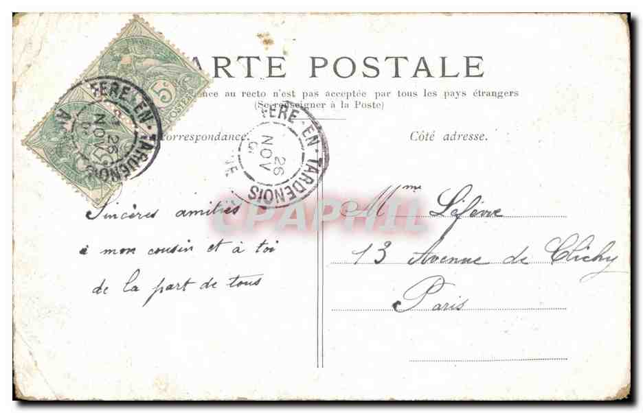 CPA Fantaisie Salmson A la barriere de Balby Musee du Luxembourg  — Verso