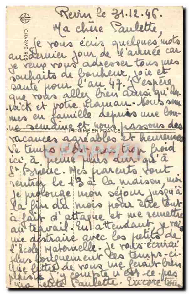 CPA Fantaisie paysage dans la neige  — Verso