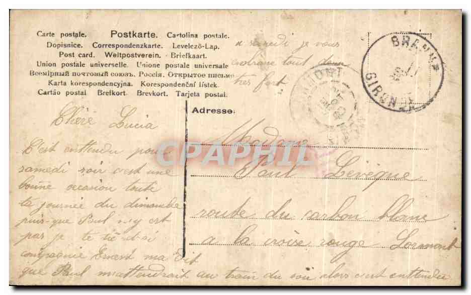 CPA Fantaisie Femme  — Rückseite