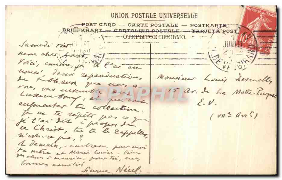 CPA Henner Le christ Musee du Luxembourg Paris  — Verso