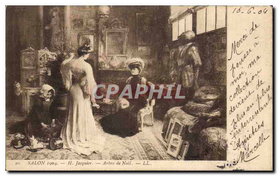 CPA Fantaisie Salon 1905 Jacquier Arbre de Noel 
