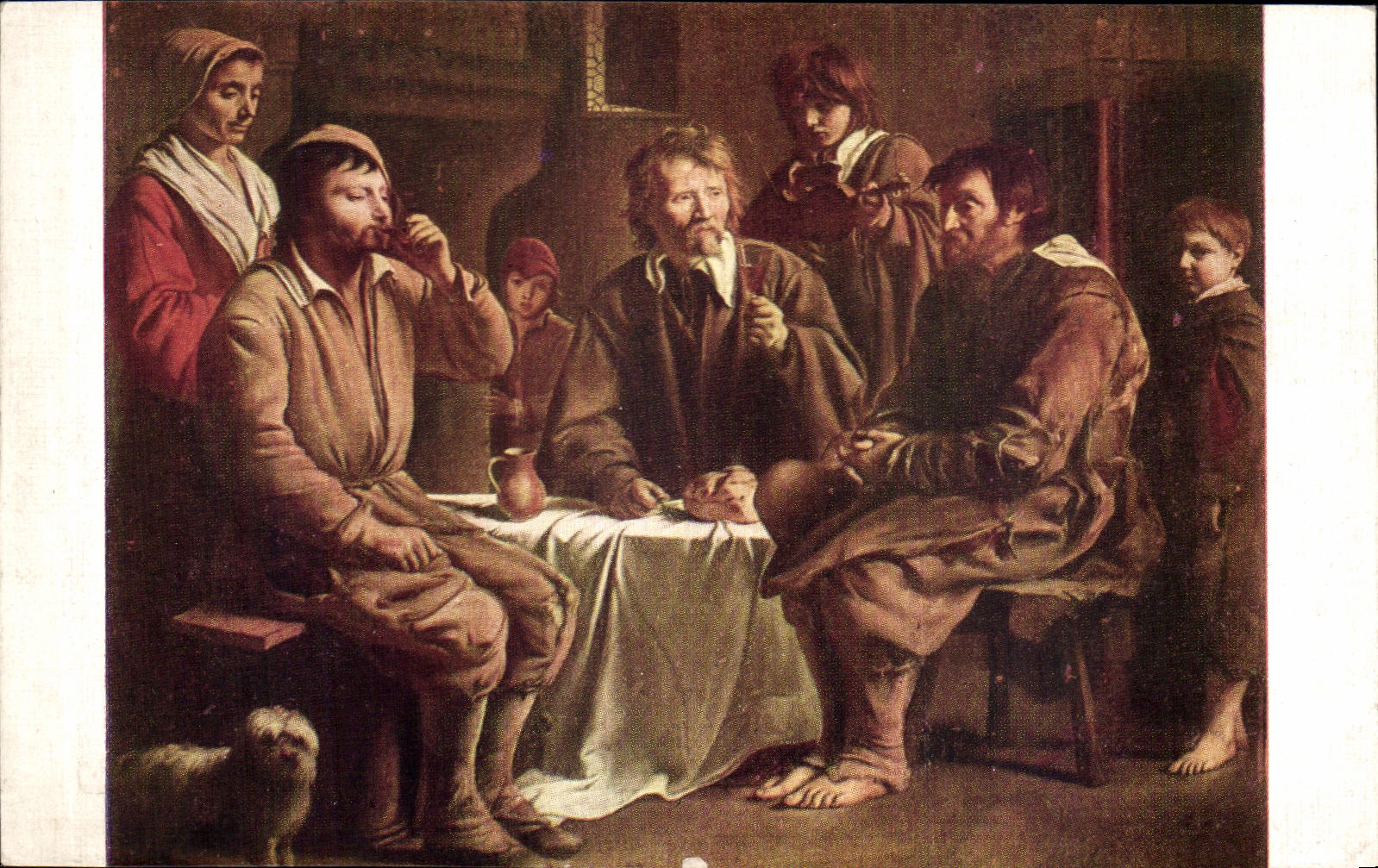 CPA Fantaisie Les freres le Nain Le repas des paysans Musee du Louvre Paris 