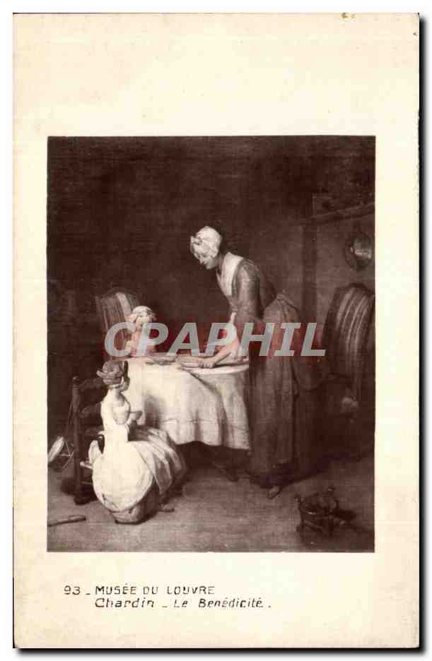 CPA Fantaisie Musee du Louvre Chardin Le Benedicite 