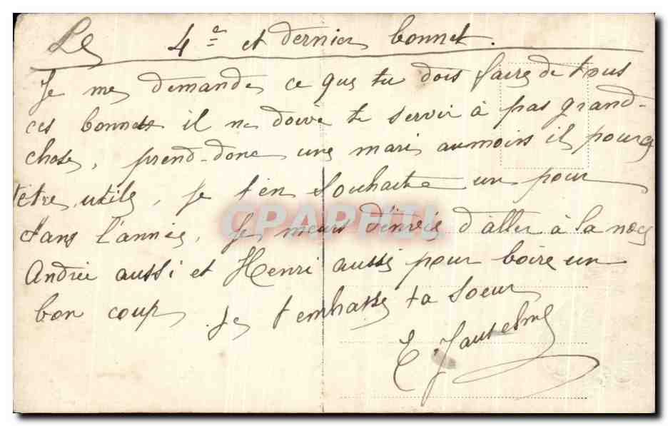 CPA Fantaisie Femme  — Verso