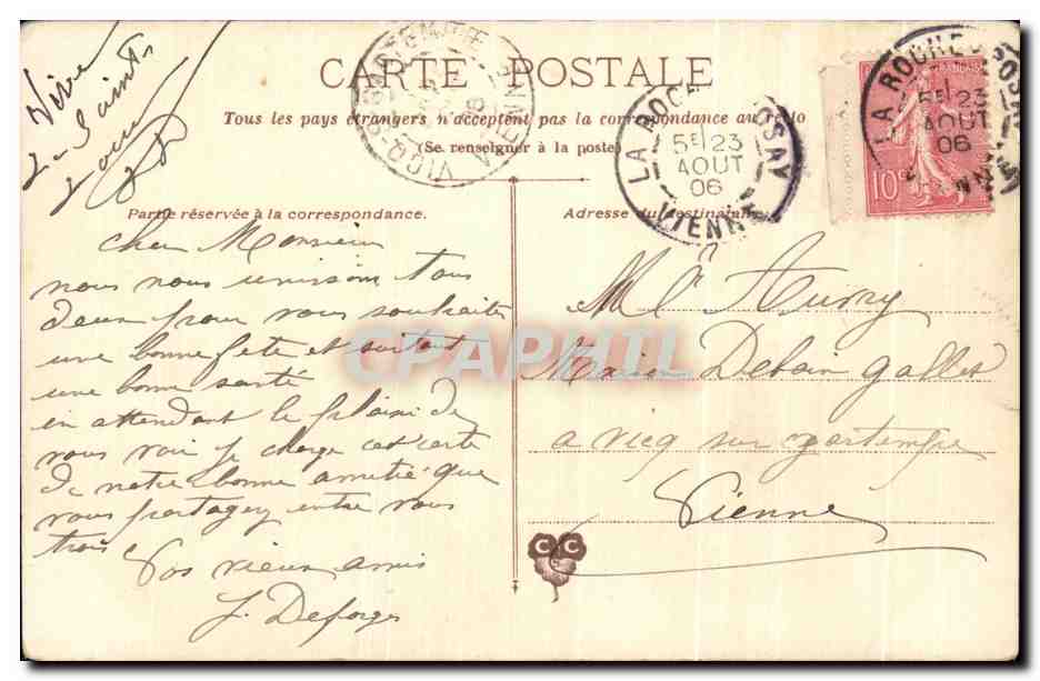 CPA Fantaisie Fleurs  — Back