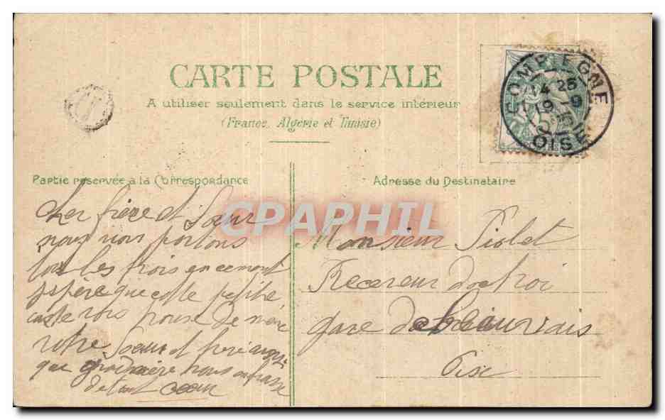 CPA Fantaisie Fleurs  — Verso