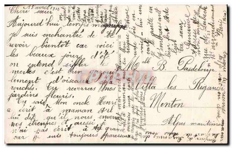 CPA Fantaisie Enfants angelus — Verso
