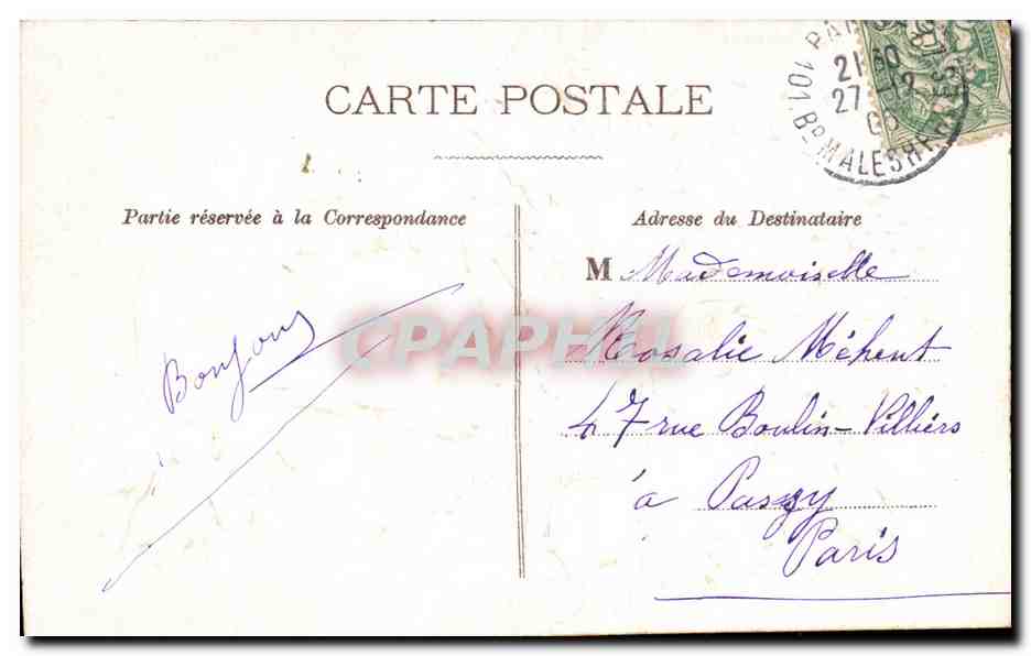 CPA Fantaisie Fleurs — Rückseite