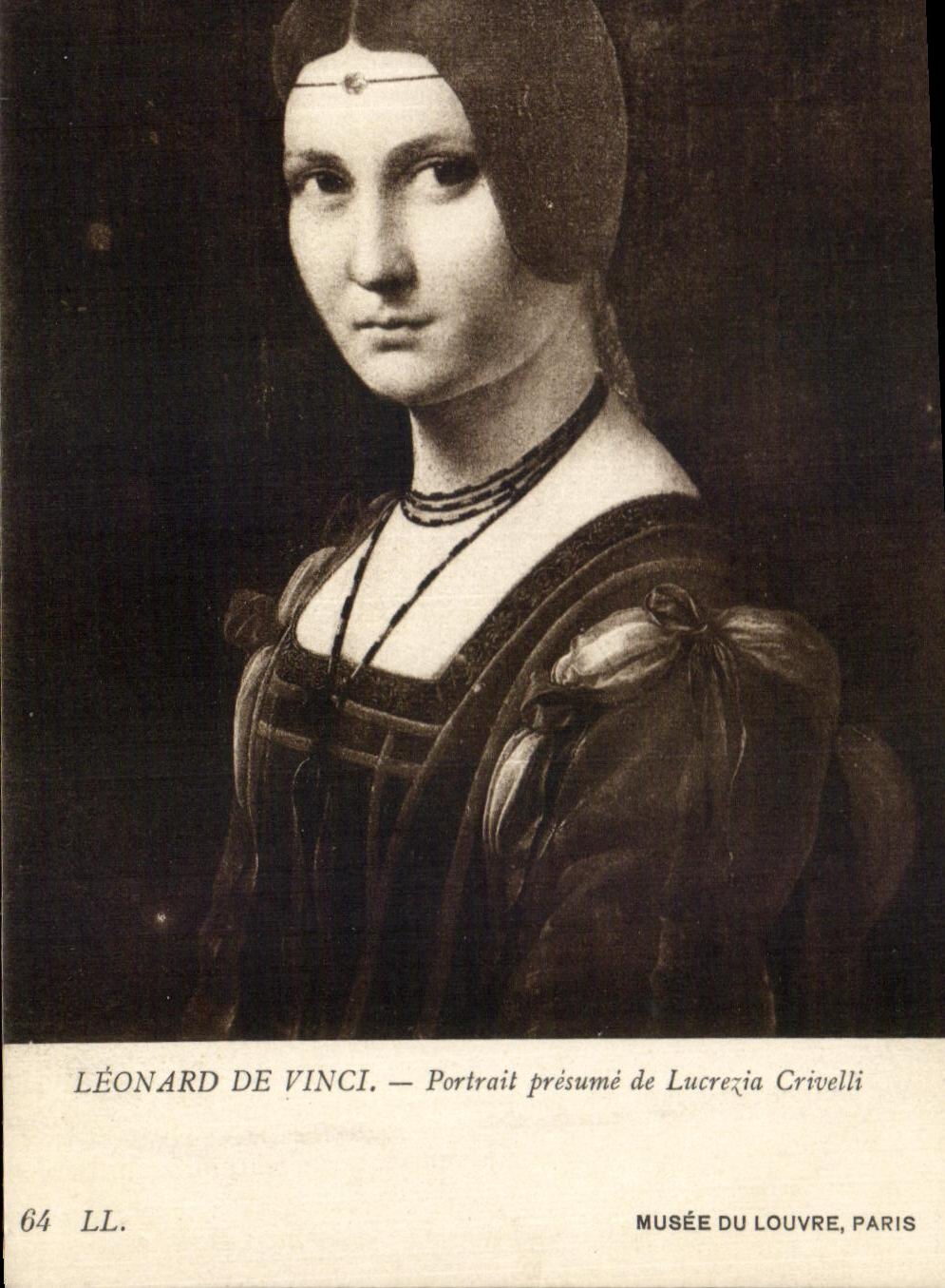 CPA Fantaisie Femme Leonard de Vinci Lucrezia Crivelli Musee du Louvre paris