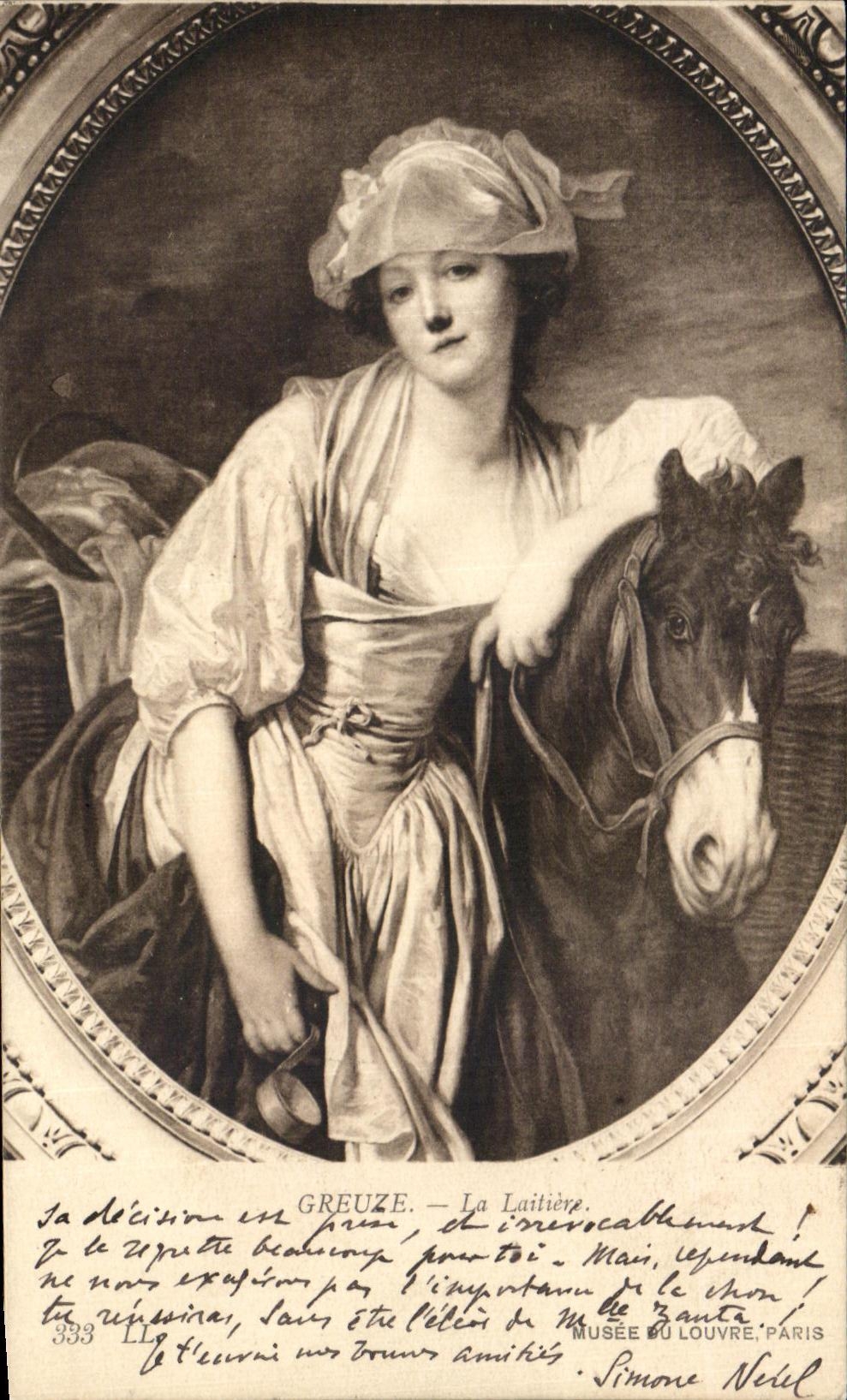 CPA Fantaisie Femme Greuze La laitiere Musee du Louvre Paris 