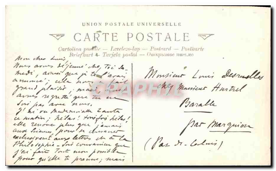 CPA Fantaisie Femme Greuze La laitiere Musee du Louvre Paris  — Verso