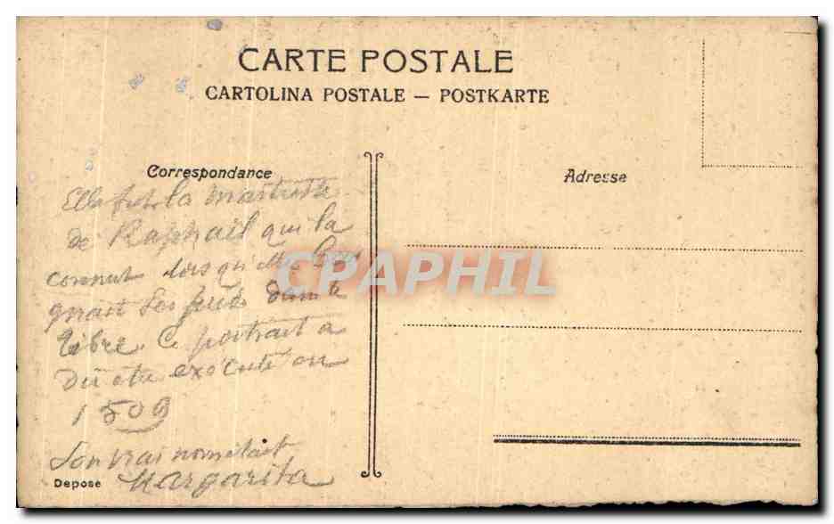 CPA Fantaisie Femme La Fornarna Rome Gallerie Barberini — Verso